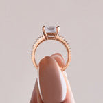 Load image into Gallery viewer, EAVE ACCENTED PRINCESS CUT MOISSANITE ENGAGEMENT RING
