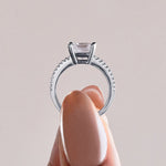 Load image into Gallery viewer, EAVE ACCENTED PRINCESS CUT MOISSANITE ENGAGEMENT RING