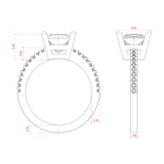 Load image into Gallery viewer, EAVE ACCENTED PRINCESS CUT MOISSANITE ENGAGEMENT RING