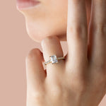 Load image into Gallery viewer, EAVE ACCENTED RADIANT CUT MOISSANITE ENGAGEMENT RING
