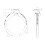 Load image into Gallery viewer, EAVE ACCENTED ROUND CUT MOISSANITE ENGAGEMENT RING