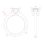 Load image into Gallery viewer, EAVE CLASSIC PRINCESS CUT MOISSANITE ENGAGEMENT RING