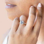 Load image into Gallery viewer, HELM CUSHION CUT MOISSANITE ENGAGEMENT RING