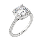 Load image into Gallery viewer, HELM CUSHION CUT MOISSANITE ENGAGEMENT RING