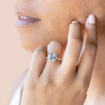 Load image into Gallery viewer, HELM CUSHION CUT MOISSANITE ENGAGEMENT RING