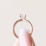 Load image into Gallery viewer, DEMI ACCENTED ROUND CUT MOISSANITE ENGAGEMENT RING
