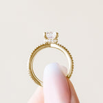 Load image into Gallery viewer, DEMI ACCENTED ROUND CUT MOISSANITE ENGAGEMENT RING