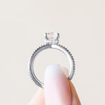 Load image into Gallery viewer, DEMI ACCENTED ROUND CUT MOISSANITE ENGAGEMENT RING