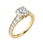 Load image into Gallery viewer, IRIS BOLD ROUND CUT MOISSANITE ENGAGEMENT RING