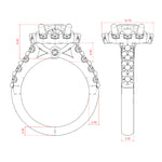 Load image into Gallery viewer, VAIL BOLD CUSHION CUT MOISSANITE ENGAGEMENT RING