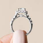 Load image into Gallery viewer, VAIL BOLD CUSHION CUT MOISSANITE ENGAGEMENT RING