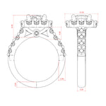 Load image into Gallery viewer, VAIL BOLD ASSCHER CUT MOISSANITE ENGAGEMENT RING