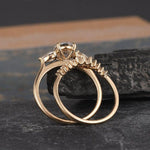 Load image into Gallery viewer, 2CT OVAL CUT PEAR SHAPED THREE STONE MOISSANITE BRIDAL SET RING