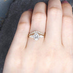 Load image into Gallery viewer, 2CT OVAL CUT PEAR SHAPED THREE STONE MOISSANITE BRIDAL SET RING