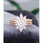 Load image into Gallery viewer, 2CT ROUND CUT MOISSANITE TRIO BRIDAL PROMISE MOISSANITE RING SET