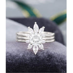 Load image into Gallery viewer, 2CT ROUND CUT MOISSANITE TRIO BRIDAL PROMISE MOISSANITE RING SET