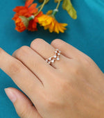 Load image into Gallery viewer, 2PCS ROSE GOLD CURVED WEDDING BRIDAL STACKING MOISSANITE ETERNITY BAND