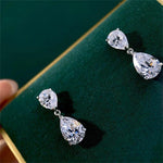 Load image into Gallery viewer, 3.00 TCW PEAR CUT MOISSANITE DROP EARRING