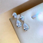 Load image into Gallery viewer, 3.00 TCW PEAR CUT MOISSANITE DROP EARRING