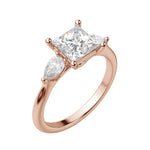 Load image into Gallery viewer, LILY CLASSIC PRINCESS CUT MOISSANITE ENGAGEMENT RING