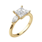Load image into Gallery viewer, LILY CLASSIC PRINCESS CUT MOISSANITE ENGAGEMENT RING