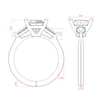 Load image into Gallery viewer, LILY CLASSIC PRINCESS CUT MOISSANITE ENGAGEMENT RING