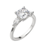 Load image into Gallery viewer, LILY CLASSIC CUSHION CUT MOISSANITE ENGAGEMENT RING