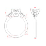 Load image into Gallery viewer, LILY CLASSIC CUSHION CUT MOISSANITE ENGAGEMENT RING