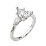 Load image into Gallery viewer, LILY CLASSIC PEAR CUT MOISSANITE ENGAGEMENT RING