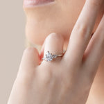 Load image into Gallery viewer, LILY CLASSIC PEAR CUT MOISSANITE ENGAGEMENT RING