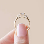Load image into Gallery viewer, LILY CLASSIC EMERALD CUT MOISSANITE ENGAGEMENT RING
