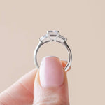 Load image into Gallery viewer, LILY CLASSIC EMERALD CUT MOISSANITE ENGAGEMENT RING