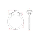 Load image into Gallery viewer, LILY CLASSIC EMERALD CUT MOISSANITE ENGAGEMENT RING