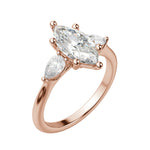 Load image into Gallery viewer, LILY CLASSIC MARQUISE CUT MOISSANITE ENGAGEMENT RING
