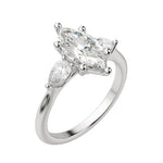 Load image into Gallery viewer, LILY CLASSIC MARQUISE CUT MOISSANITE ENGAGEMENT RING