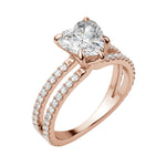 Load image into Gallery viewer, DUET ACCENTED HEART CUT MOISSANITE ENGAGEMENT RING