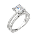 Load image into Gallery viewer, DUET ACCENTED ASSCHER CUT MOISSANITE ENGAGEMENT RING