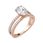 Load image into Gallery viewer, DUET ACCENTED OVAL CUT MOISSANITE ENGAGEMENT RING