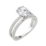 Load image into Gallery viewer, DUET ACCENTED OVAL CUT MOISSANITE ENGAGEMENT RING
