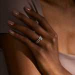 Load image into Gallery viewer, DUET ACCENTED RADIANT CUT MOISSANITE ENGAGEMENT RING