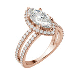 Load image into Gallery viewer, DUET HALO MARQUISE CUT ENGAGEMENT RING