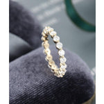 Load image into Gallery viewer, 3MM ROUND CUT BEZEL SET MATCHING FULL ETERNITY MOISSANITE WEDDING BAND