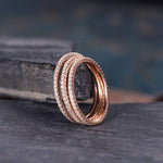 Load image into Gallery viewer, 3PCS WOMEN ETERNITY MATCHING MINIMALIST MOISSANITE WEDDING BAND