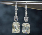 Load image into Gallery viewer, 5.00 TCW EMERALD CUT MOISSANITE BANGLE DROP EARRING