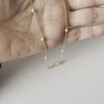 Load image into Gallery viewer, 14K GOLD ROUND SHAPED MOISSANITE DIAMOND BEADED BY STATION NECKLACE