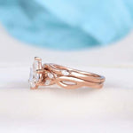 Load image into Gallery viewer, 6X9MM PEAR CUT TWIST MOISSANITE WEDDING RING SET