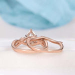Load image into Gallery viewer, 6X9MM PEAR CUT TWIST MOISSANITE WEDDING RING SET