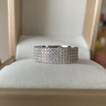 Load image into Gallery viewer, 7MM STYLISH MEN’S PAVE SPARKLING ICED OUT 5ROW ROUND CUT MOISSANITE DIAMOND BAND