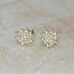 Load image into Gallery viewer, 8MM ROUND CUT DAINTY STAR MOISSANITE EARRING FOR WOMEN