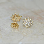 Load image into Gallery viewer, 8MM ROUND CUT DAINTY STAR MOISSANITE EARRING FOR WOMEN